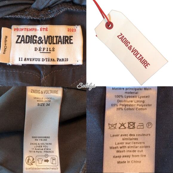 Zadig & Voltaire Défilé 2023 NWT Vanille Oversized Lyocell Blazer Black XS 34 - Picture 7 of 10